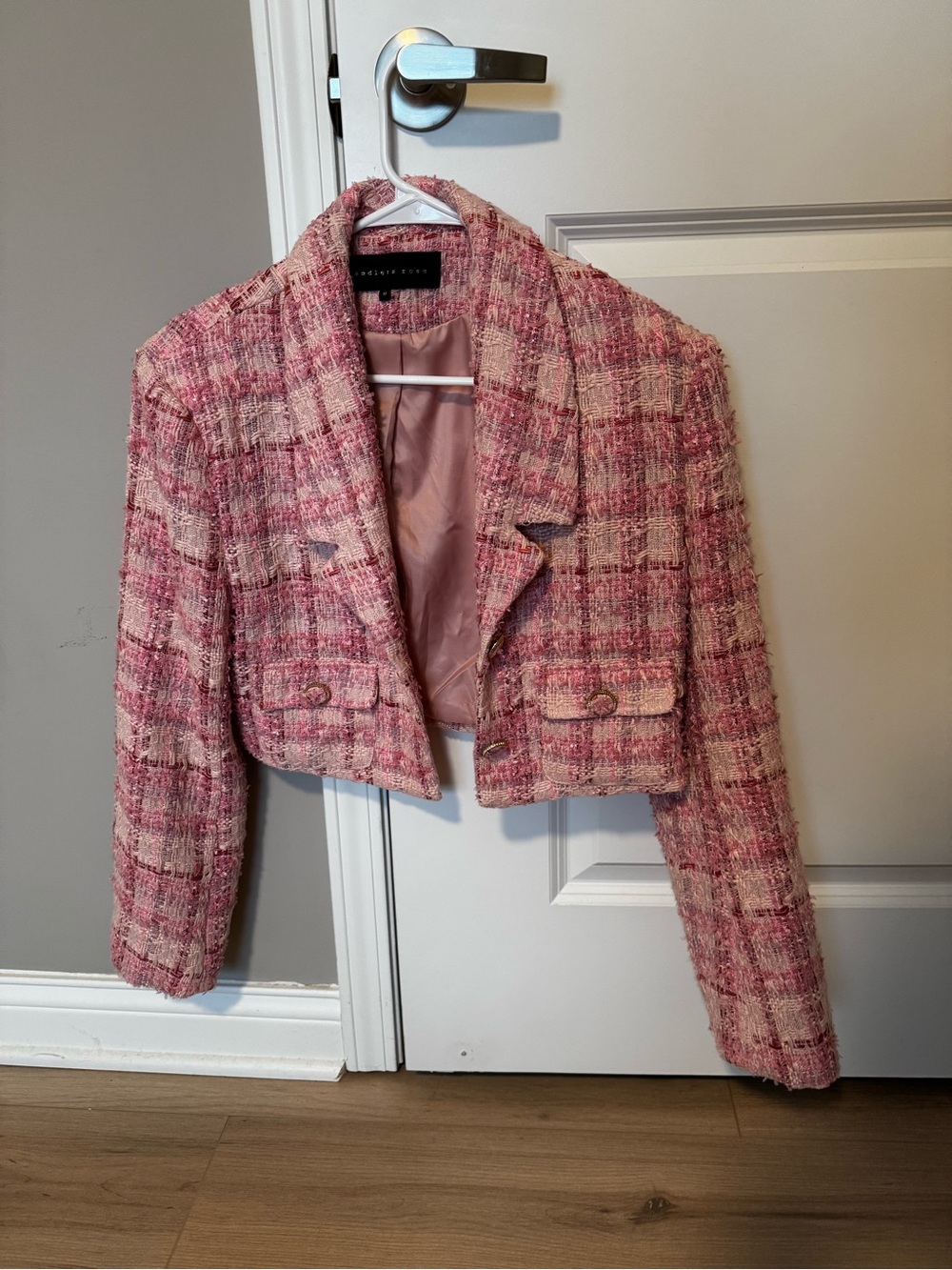 Endless Rose Cropped Pink Tweed Jacket - Women's Fashion Coat
